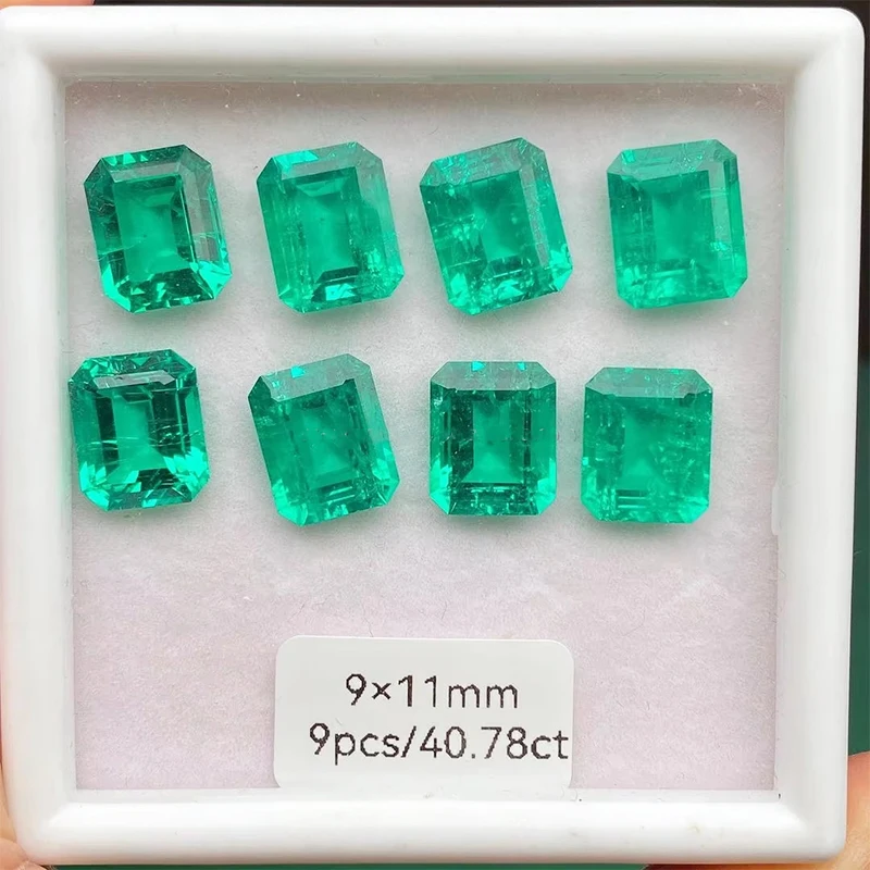 Top Quality Lab Grown Zambia Gemstone Emerald Shape Loose Gemstones Colombia For Jewelry Making with AGL Certificate