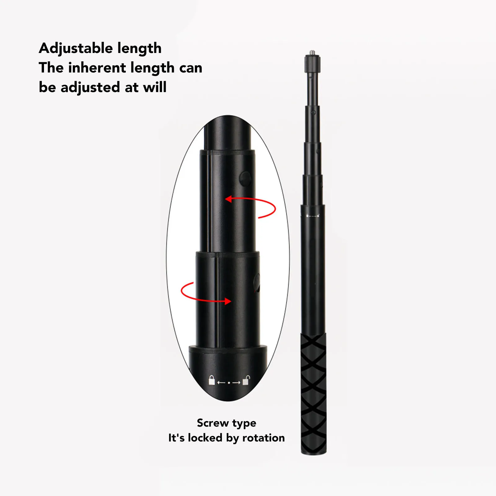 액션 카메라 셀카봉 65-299cm 연장형 셀카봉 파노라마 액션 카메라 투명 셀카봉