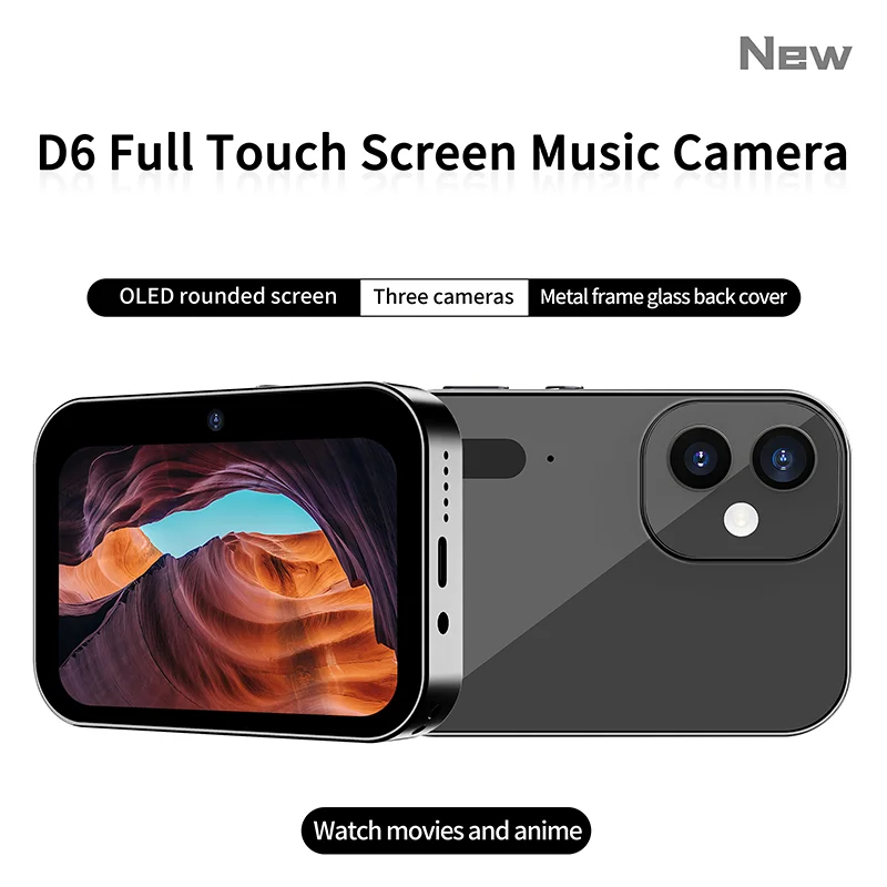 트리플 카메라 CCD 고화질 디지털 카메라, 영화, 음악, 사진, 터치 스크린, 학생 셀카, 빈티지 캠코더 포함
