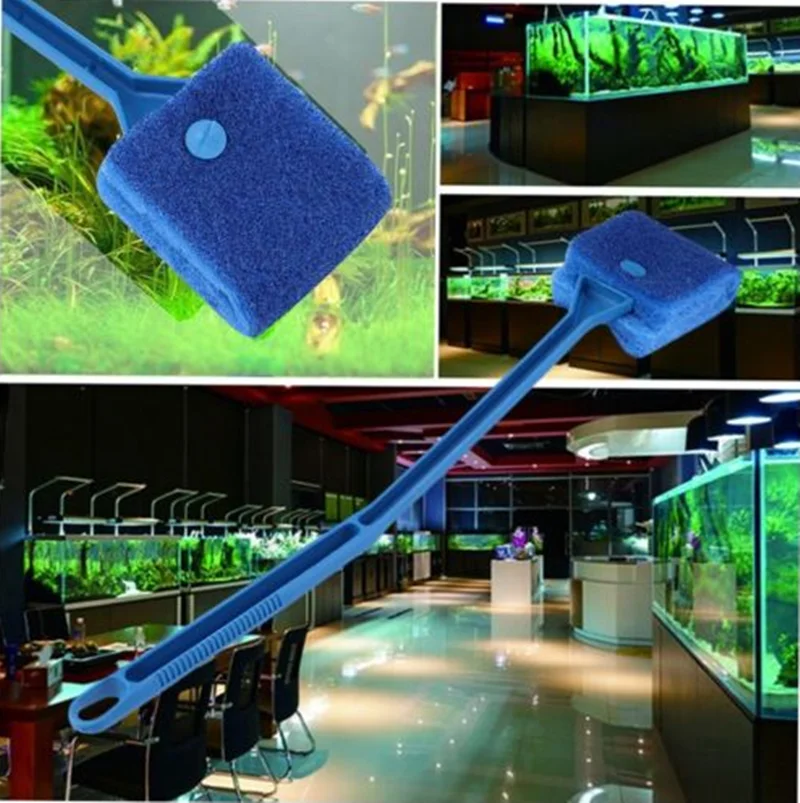 1pcs Aquarium Fish Tank Algae Cleaner Glass Plant 2 Head Cleaning Easy