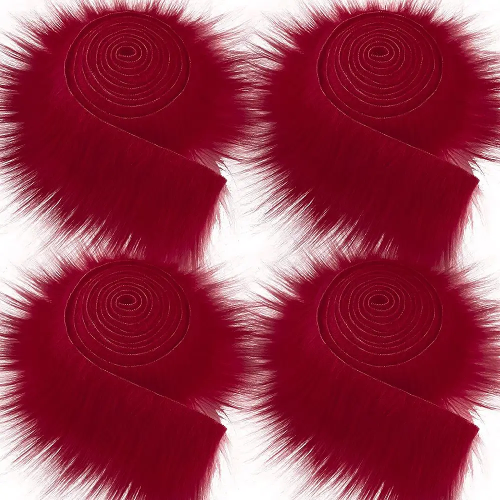 Luxurious Handmade Plush Fur Ribbon Trim Fabric Roll