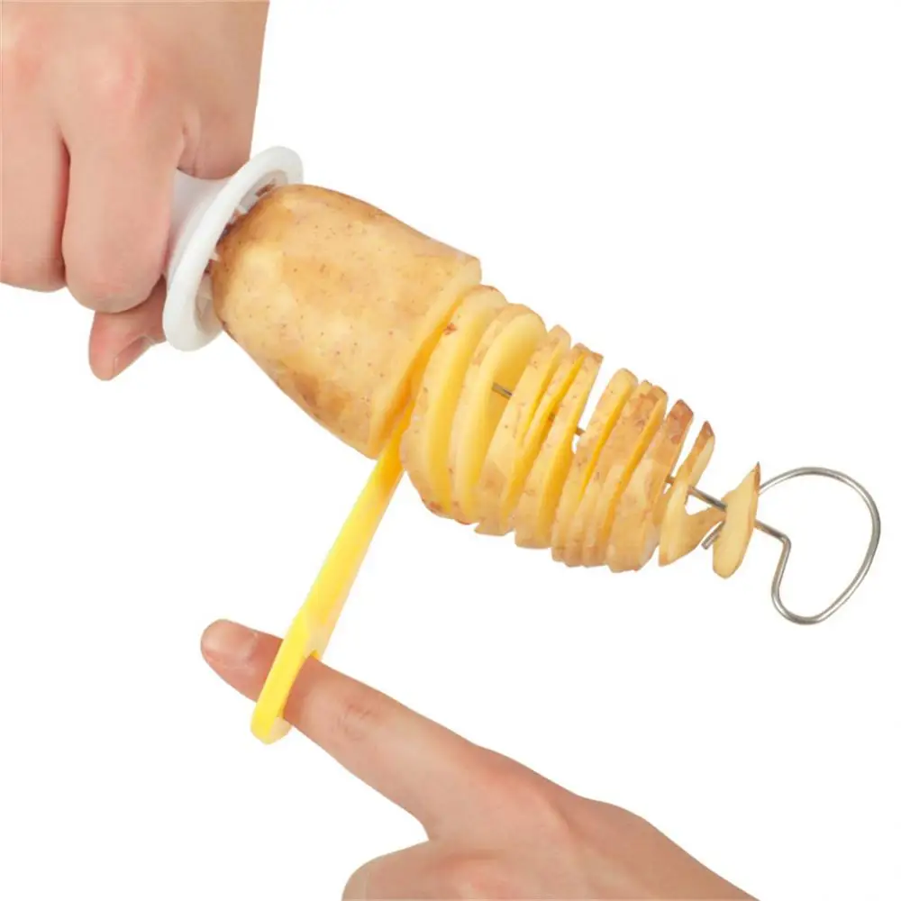 Creative Potato Wedge Cutter Vegetable Kitchen Accessories Tools Spiral  Slicer Twisted Rotate Potato Slicer Plastic Diy