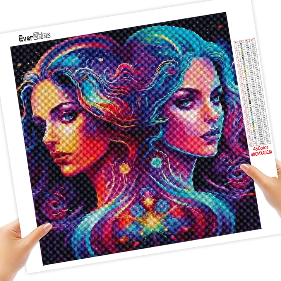 EverShine New 2023 Diamond Mosaic The Zodiac Cross Stitch Kit Beads Embroidery Animal Leo Aries Sagittarius Painting Wall Art
