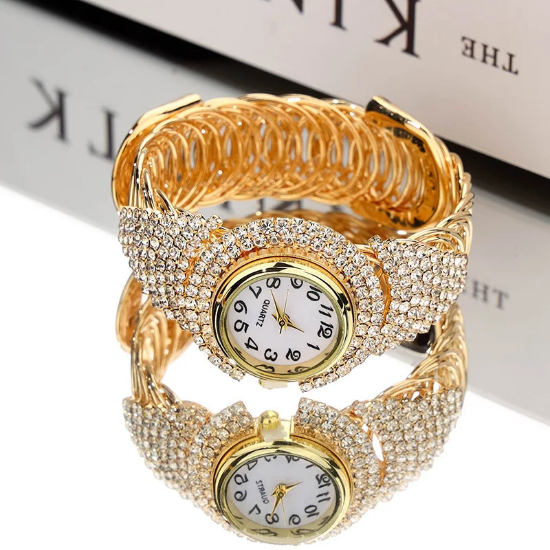 Ladies Watch,Fashionable multifunctional women's light luxury diamond inlaid quartz bracelet watch