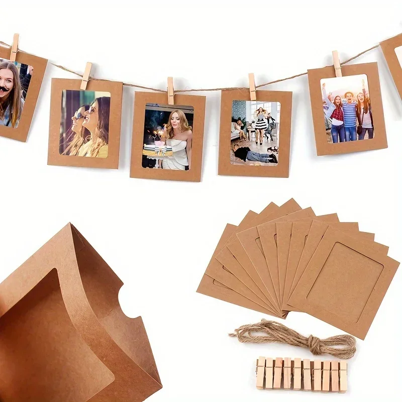 10 Stück für 1 Packung Clips Fotowand, Geburtstagspapier Fotorahmen Clip Fotowand, alles Gute zum Geburtstag Banner Hochzeitstag Dekor