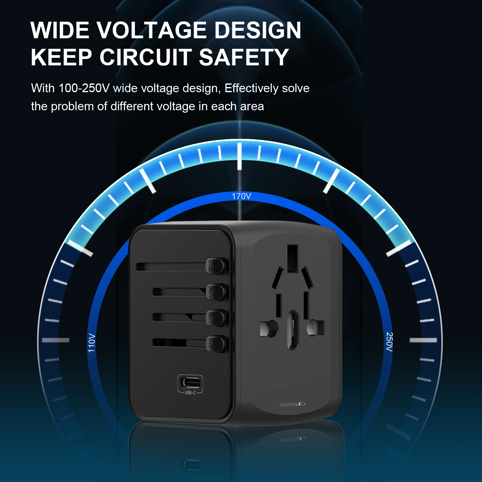 High-Speed Universal Travel Adapter with Multiple USB Ports