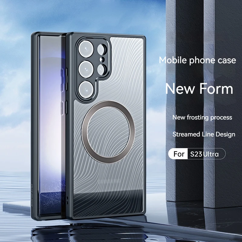 

Suitable for Samsung S23 ultra S23 FE phone case MagSafeS frosted magnetic suction charging transparent protective back cover