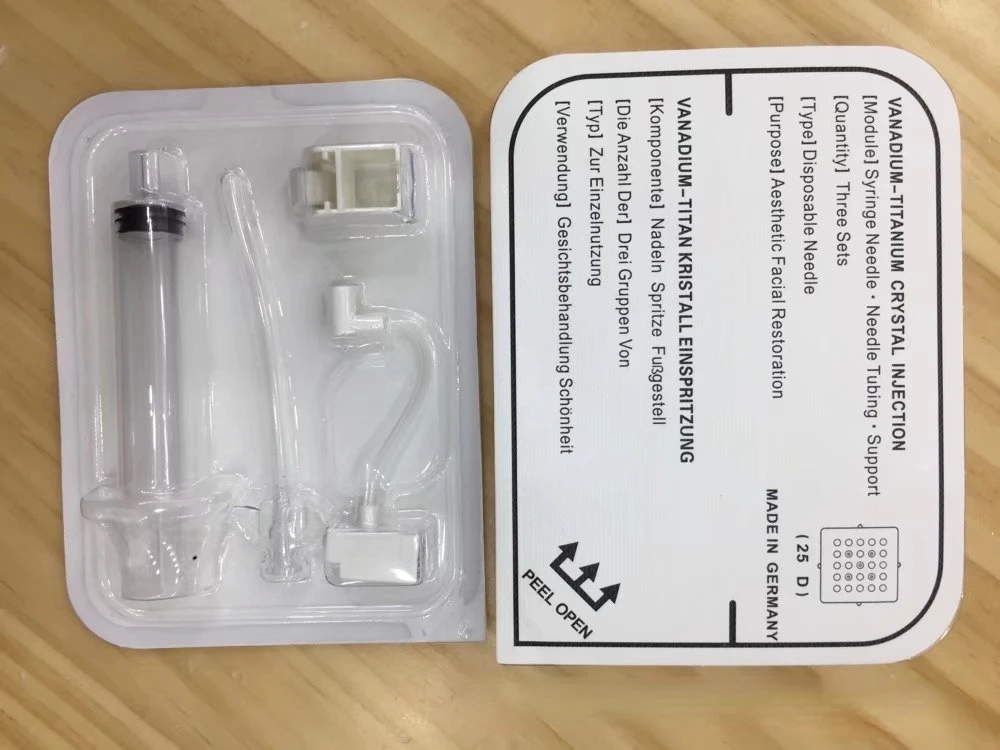 25D RF Vanadium Titanium Crystal Injection Syringe no Needle Tubing Disposable Photon for Face Restoration Skin Care Water Meso