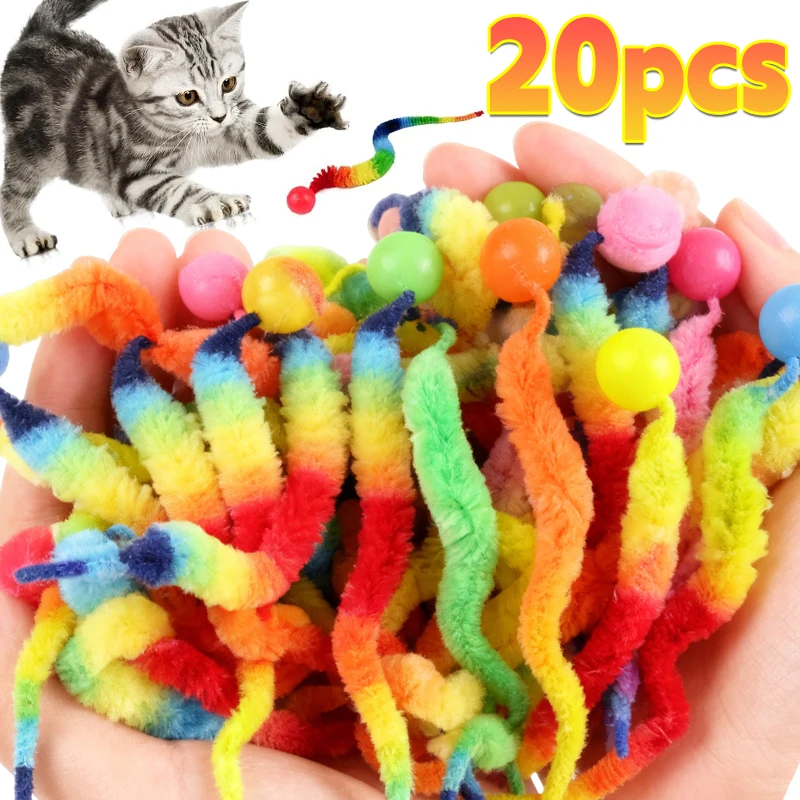 1/20pcs Cat Interactive Toys Tickle Cat Bouncing Ball Colorful Caterpillar Elastic Cats Ball Indoor Puzzle Teasing Kitten Toy 1/20pcs Cat Interactive Toys Tickle Cat Bouncing Ball Colorful Caterpillar Elastic Cats Ball Indoor Puzzle Teasing Kitten Toy