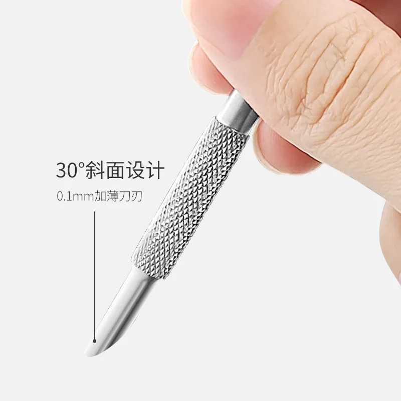 1pcs Double-ended Stainless Steel Cuticle Pusher Dead Skin Push Remover For Pedicure Manicure Nail Art Cleaner Care Tool