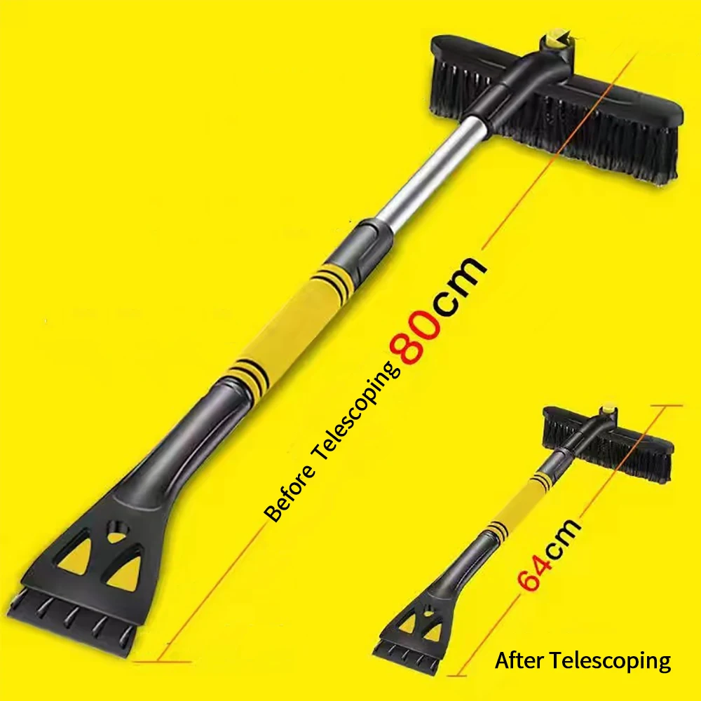 

Extendable Ice Scraper Snow Brush Detachable Snow Removal Tool with Foam Handle 360° Pivoting Brush Head Snow Scraper Car Supply