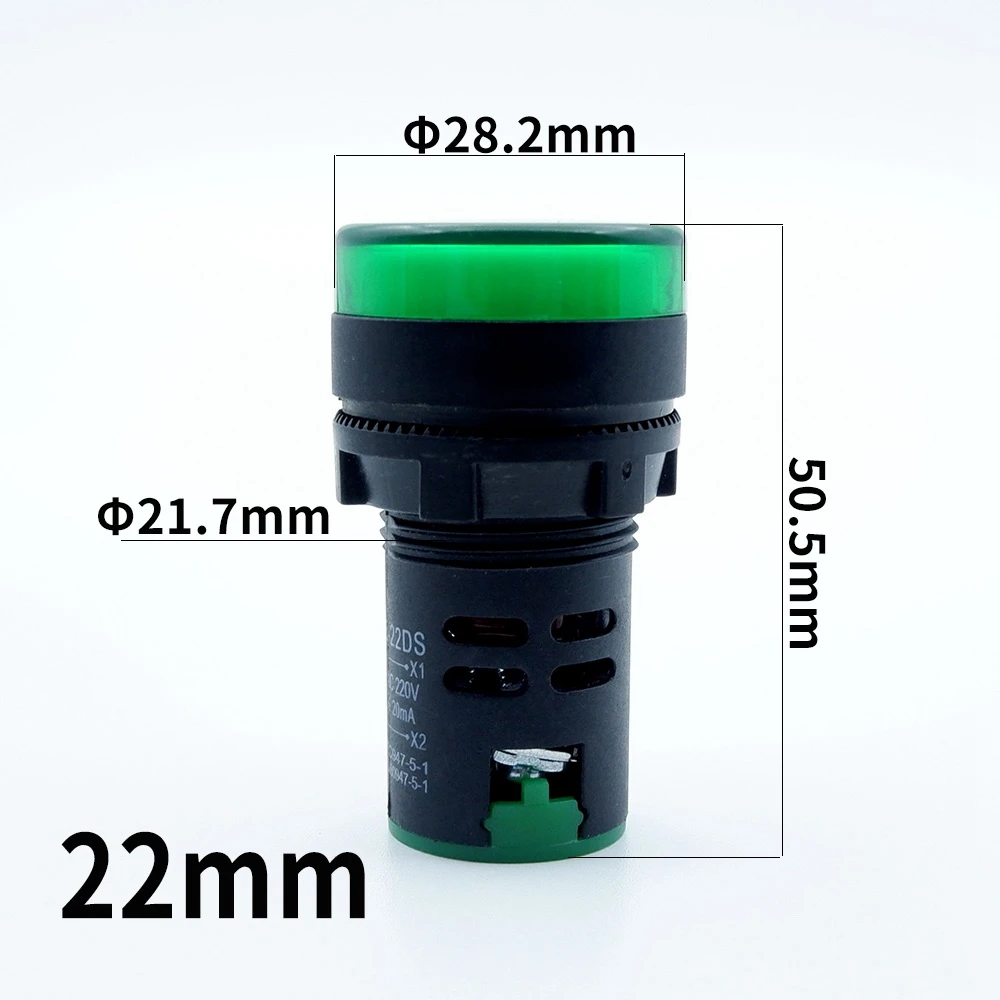 12 Pezzi Luci Spia LED 22mm - 12-24V AC/DC, Rosso/Giallo/Blu/Verde, Per Pannelli E Segnalazione - Foto 12