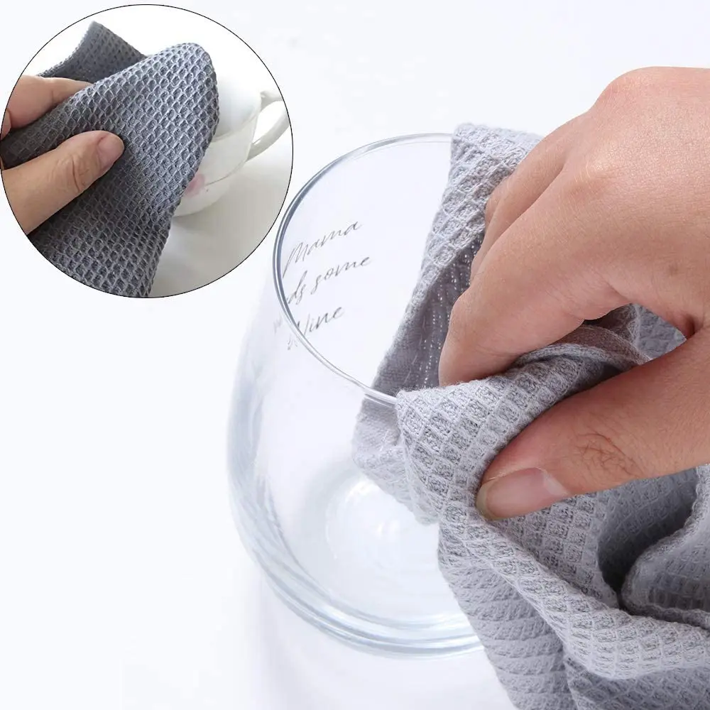 Вафельные кухонные полотенца из хлопка 45x65 см | AliExpress