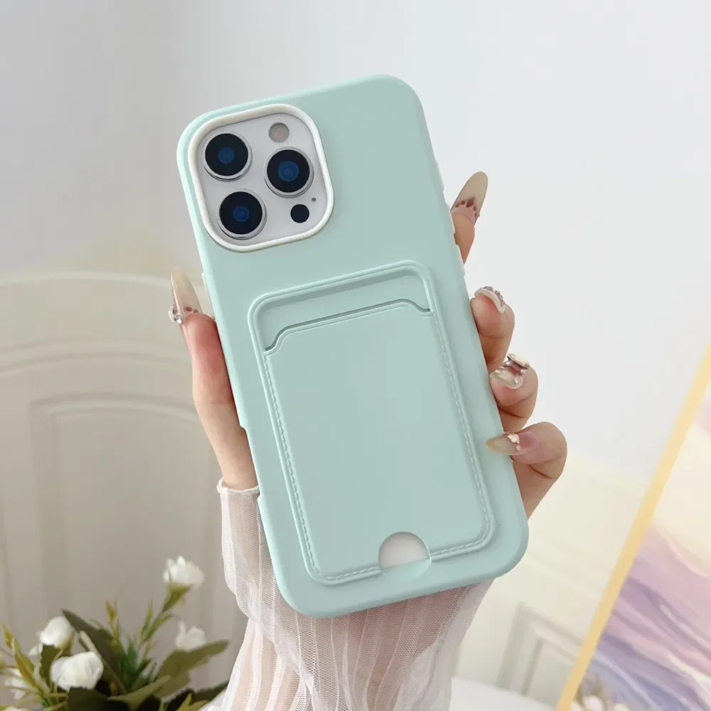 Vibrant Candy Color Wallet Phone Case with Card Holder and Shockproof Protection