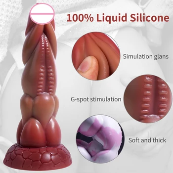 Huge tentacle Spiral Penis Realistic Suction Cup Adult Silicone Anal Plug Monster Dildo Sex Toys for Women Masturbation 2
