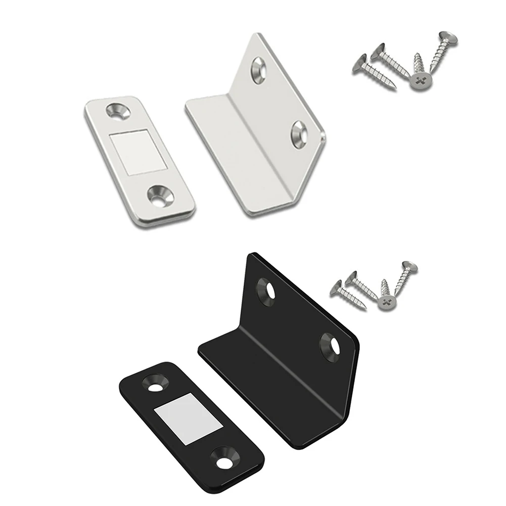 Magnetic Cabinet Catches Door Catches Magnetic Cabinet Latches Cabinet Door Latch Aluminum Magnetic Door Catch L-Shaped Cabinet Door Catch Latch Simple Wardrobe Easy Installation for Bedroom Wardrobe