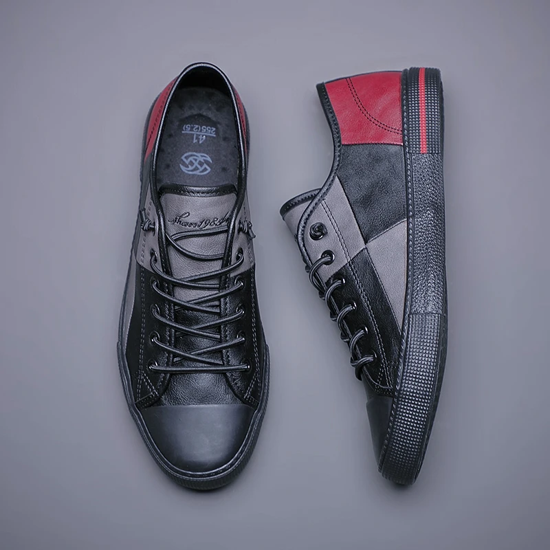 Men Leather Loafers Autumn Breathable Men Casual Shoes Luxury Designer Lace Up Male Driving Shoes Comfortable Sneakers 21806 5