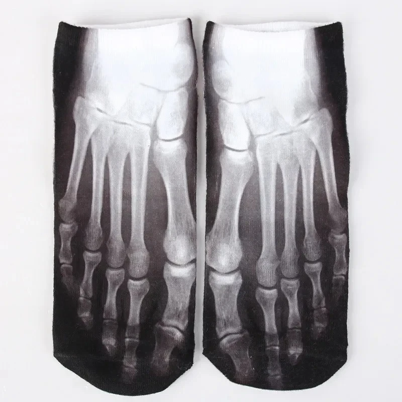 Funny 3D Printed Socks Flip Flops Slippers Sandals Skull Shoe Pattern Summer Cute Kawaii Low Short Soft  Ankle Beach Floor Socks