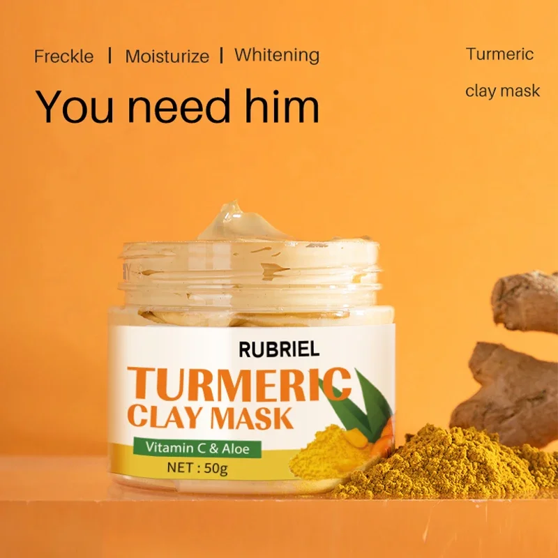 Facial Mud Mask Turmeric Mud For Facial Purification Deep Cleansing Brightening Control Oil Anti-Acne