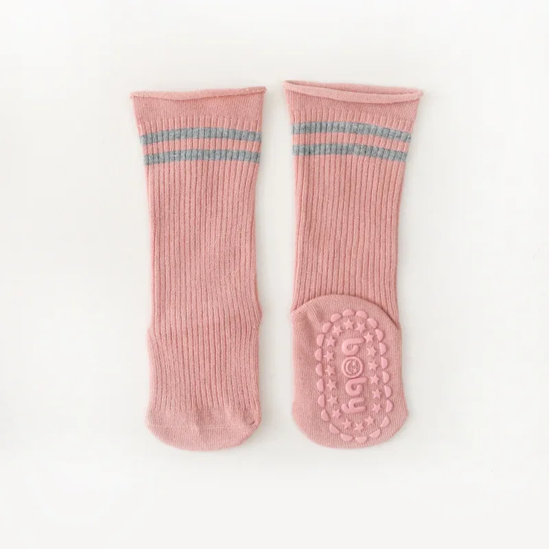 Korean Fashion Stripe Knee High Socks for Kids Cotton Soft Rubber Anti-slip Long Socks for Newborn Infant Toddler Socks