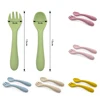 1PCS  Infant Soft Silicone Feeding Tableware For Toddler Kids Cartoon Cutlery Training Fork Spoon Set Baby Accessories 4