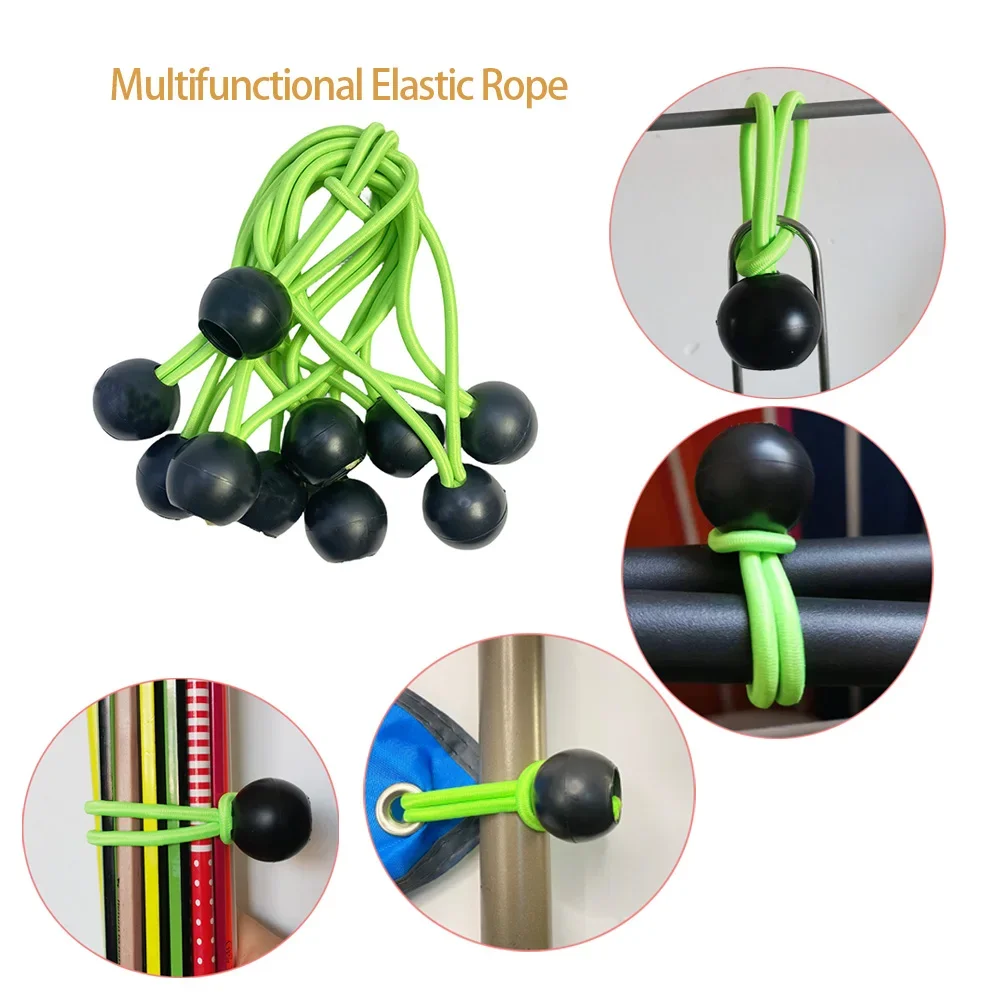 5.91Inch Bungee Cords with Ball Tent Elastic Rope Strap Rubber Band Fixed Strap Cargo Waterproof Cloth Tie Down Rope 10/30/50Pcs bungee cords