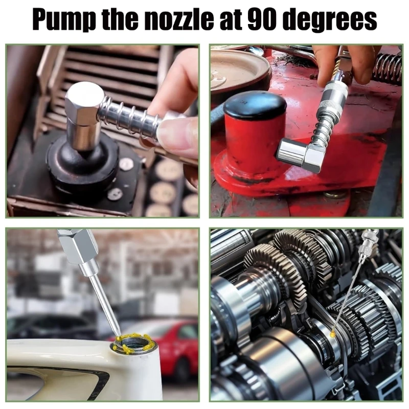 Grease Guns Adapter Nozzle 90 Degree Lubrication Tool for Hard to Reach Fittings