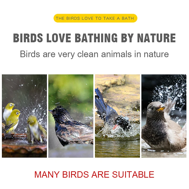 New Bird Water Bath Tub For Pet Bird Hanging Bowl Parrots Parakeet Birdbath