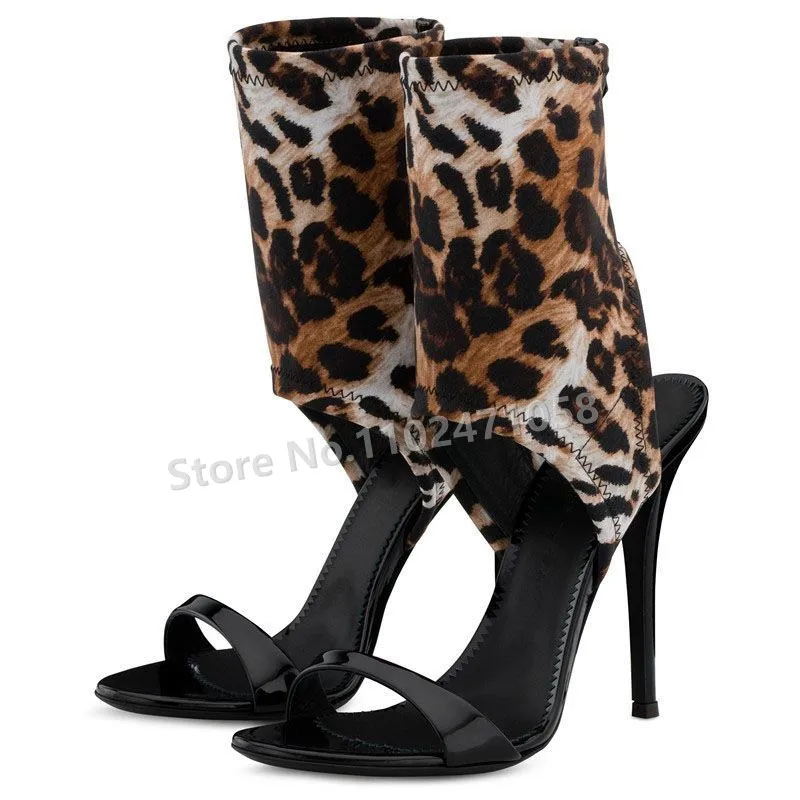 

Sexy Peep Toe Thin Heels Ankle-Wrap Slingback Hight Heels Ladies Sandals Fashion Catwalk Women Summer Cool Strecth Boots Shoes