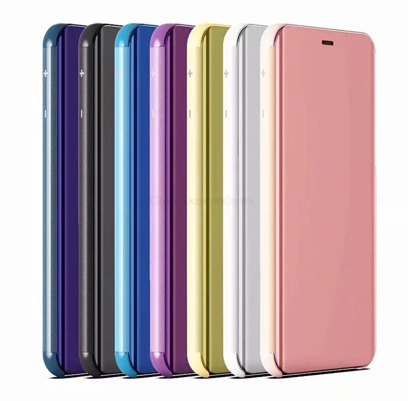 WBWONE Clear Smart View Cover per Huawei Honor X8b, Standing Mirror Flip Folio Custodia Protettiva Bumper, Luxury Specchio Libro Case con Supporto Pieghevole. Viola Blu
