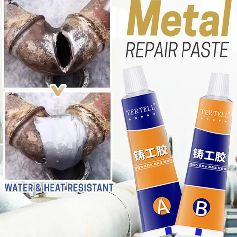 Tiitstoy 50Ml Metal Repair Glue (A&B), Industrial Heat Resistance Cold Weld  Metal Repair Paste Adhesive for Cracks 