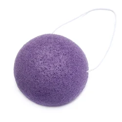 Fiber Facial Cleansing Exfoliator Sponge - Gentle Face Wash Puff (Purple)