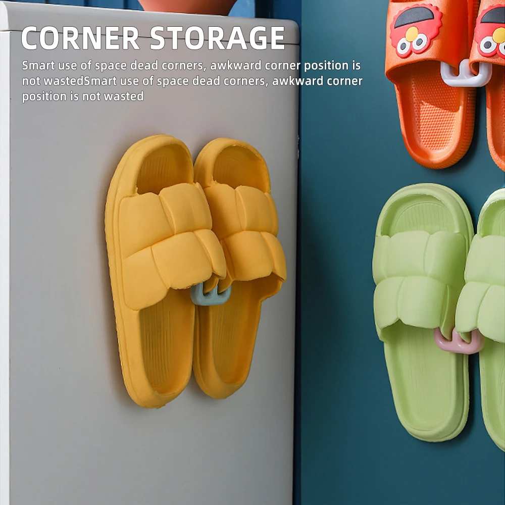 Shoe Rack Slipper Rack Self-adhesive Bathroom Simple Slipper Hook Wall Mounted Bedroom Storage