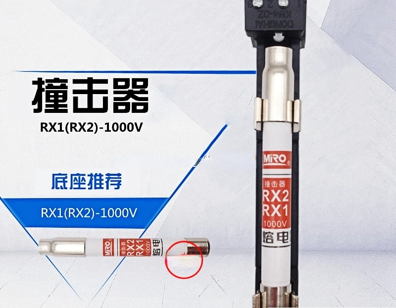 Sekering + Base -20 Set/Lotto Rx1 Rx2 1000V Allarme Penabrak Rx1-1000 Asuransi