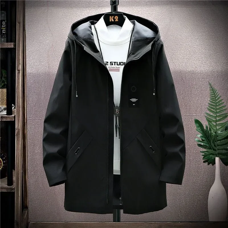 2024 Spring and Autumn New Men's Classic Fashion In The Long Windbreaker Men's Casual Loose Large Size High-Quality Coat M-5XL