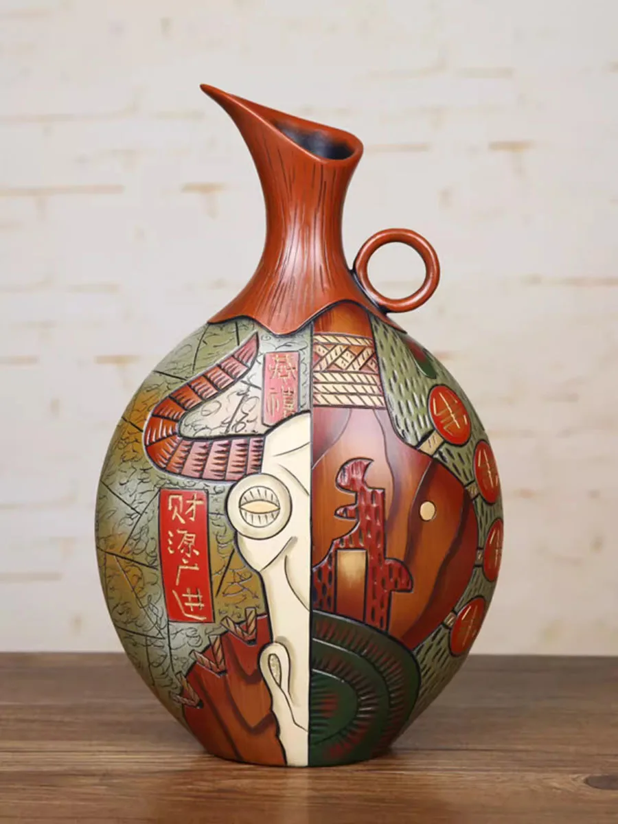 Chinese Style Vase Decorations for Living Room, TV Cabinet, Wine Cabinet, Entrance, Relocation, New Home Gifts