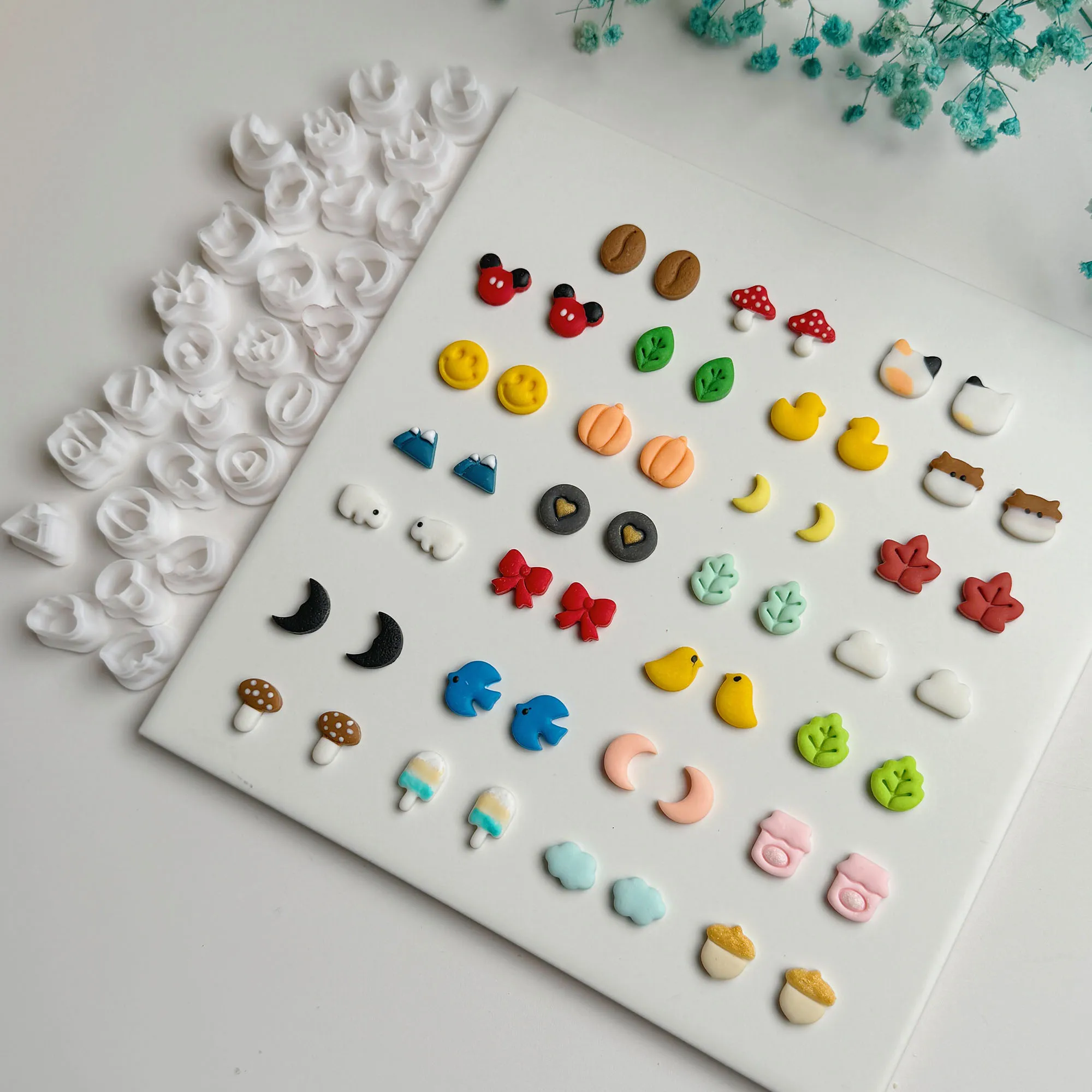 Mini Polymer Clay Cutters Cute Moon/Cow/Bird/Cloud Shape Clay Cutting Molds for DIY Earrings Jewelry Decoration Makings polymer clay cutter