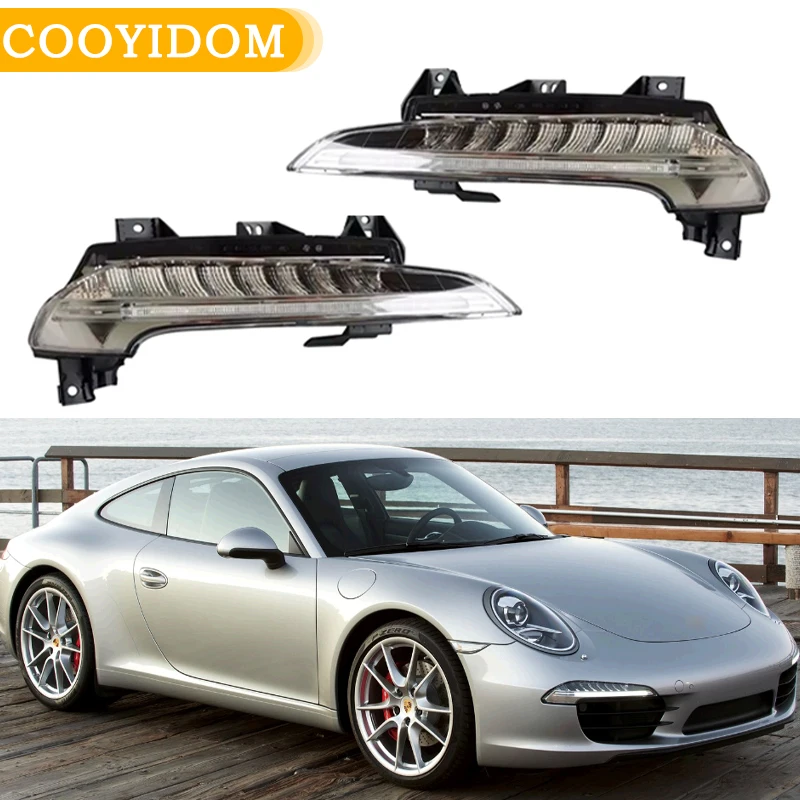 

Car LED Foglight For Porsche 911 2012-2016 LED DRL Driving FogLamp 99163115104 99163115205 Daytime Running Light Day Light