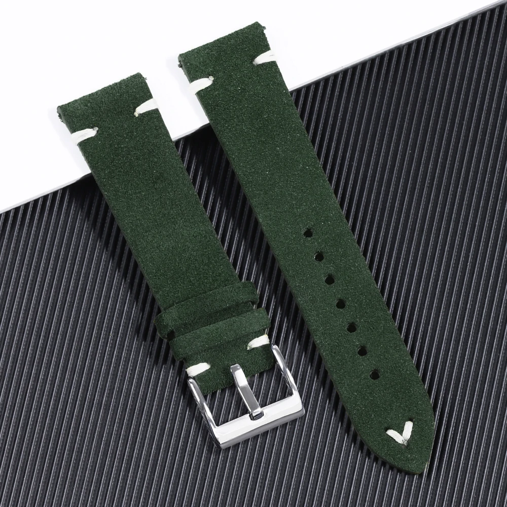 Vintage Handmade Suede Soft Watch Strap with Quick Release
