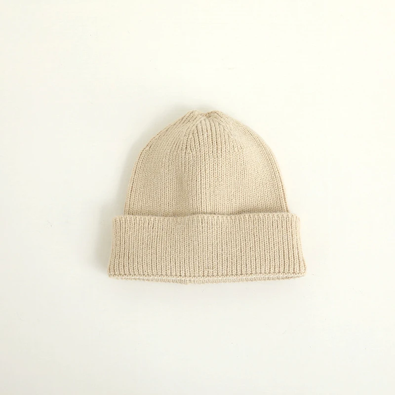 Candy Color Knitted Beanie for Kids Winter Warm Girl Boy Solid Knit Crocheted Skullcap Korea Style Children Bonnet Chapeaux 1-6T
