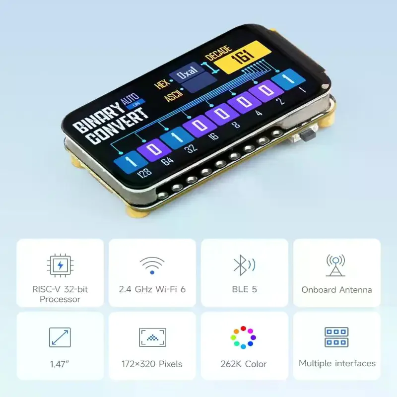 웨이브쉐어 ESP32-C6 1.47인치 터치 LCD 터치스크린 디스플레이 개발 보드 IPS, WiFi 6 및 블루투스 ESP32 C6 1.47인치 지원
