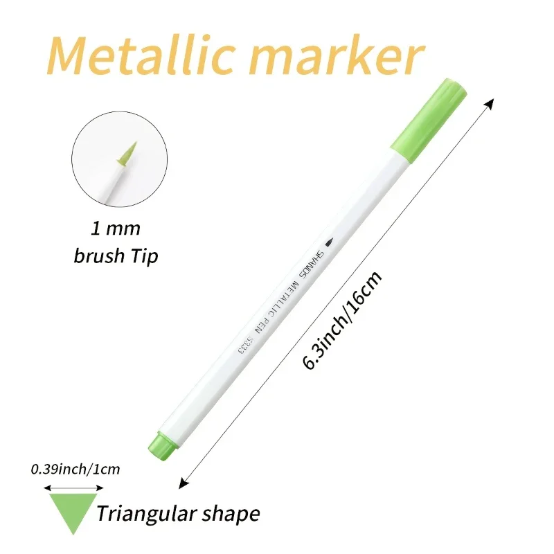 Marker Pen 6/12pcs Pearl Pen Colored Soft Brush 5-color Metallic Paint Pen Hand Ledger