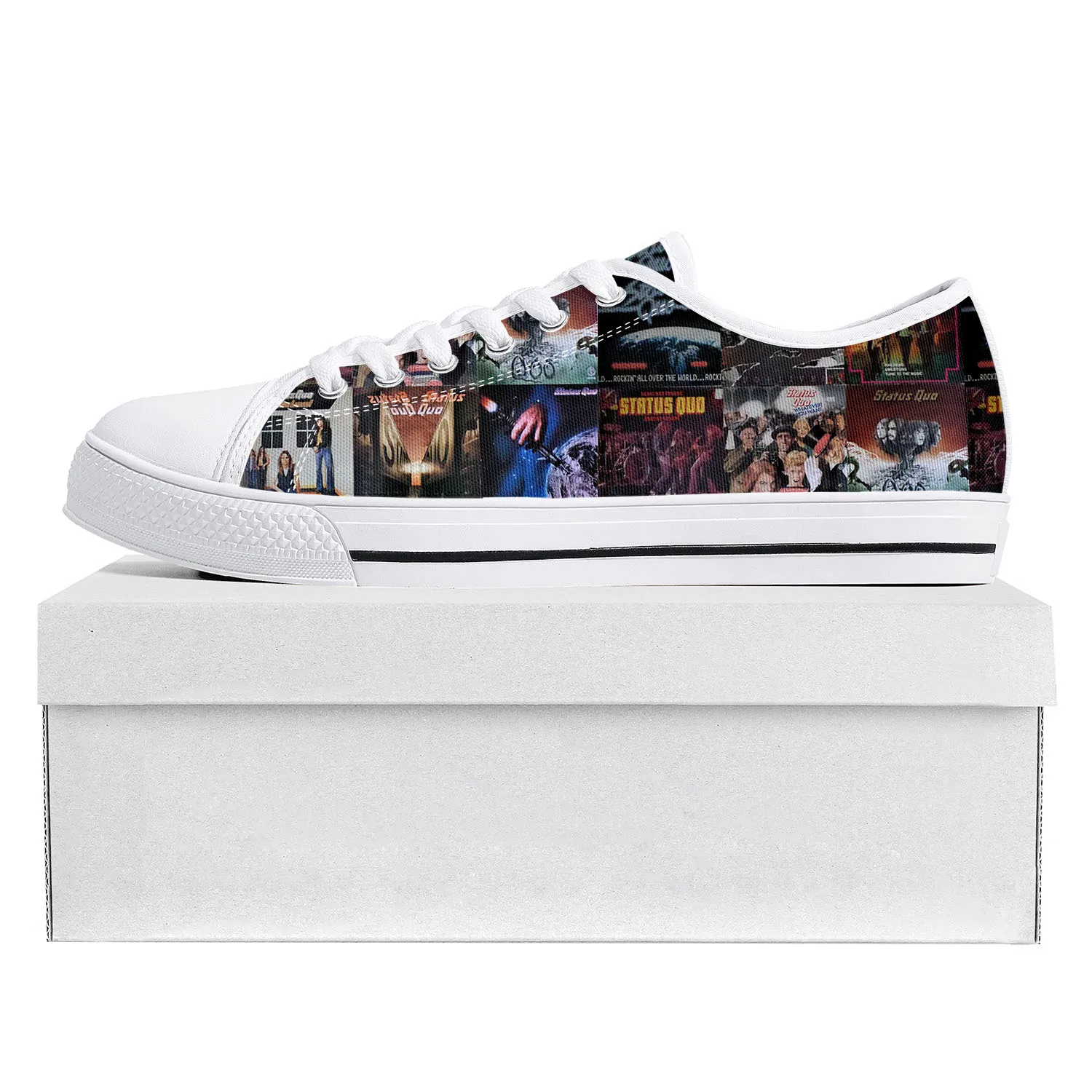 

Status Quo Rock Band Fashion Low Top High Quality Sneakers Mens Womens Teenager Canvas Sneaker Casual Couple Shoes Custom Shoe