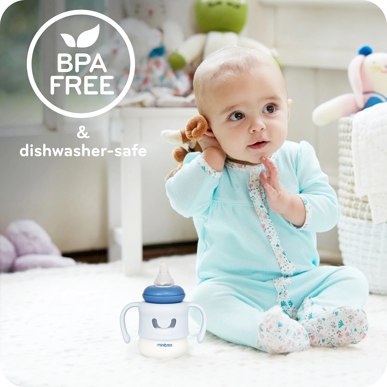 150ml Newborn Baby Bottle Cute Pinwheel Bottle Imitation Breastmilk BPA Free Drop-proof and Leak-proof PP Bottle