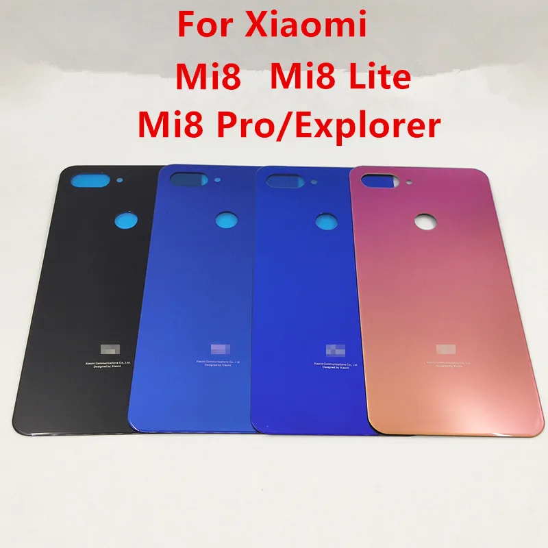 Mi8 Pro Custodia Reale Per Xiaomi Mi 8 Explorer Pro Mi 8 Lite Coperchio Batteria In Vetro Riparazione Porta Posteriore Telefono Custodia Posteriore Lo