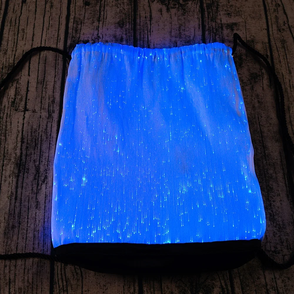 Optical Fiber Fabric Intelligent Luminous Drawstring Bag Colorful LED Backpack Outdoor Running Sport Bag 파우치 сумка Bolsa De Tela 6