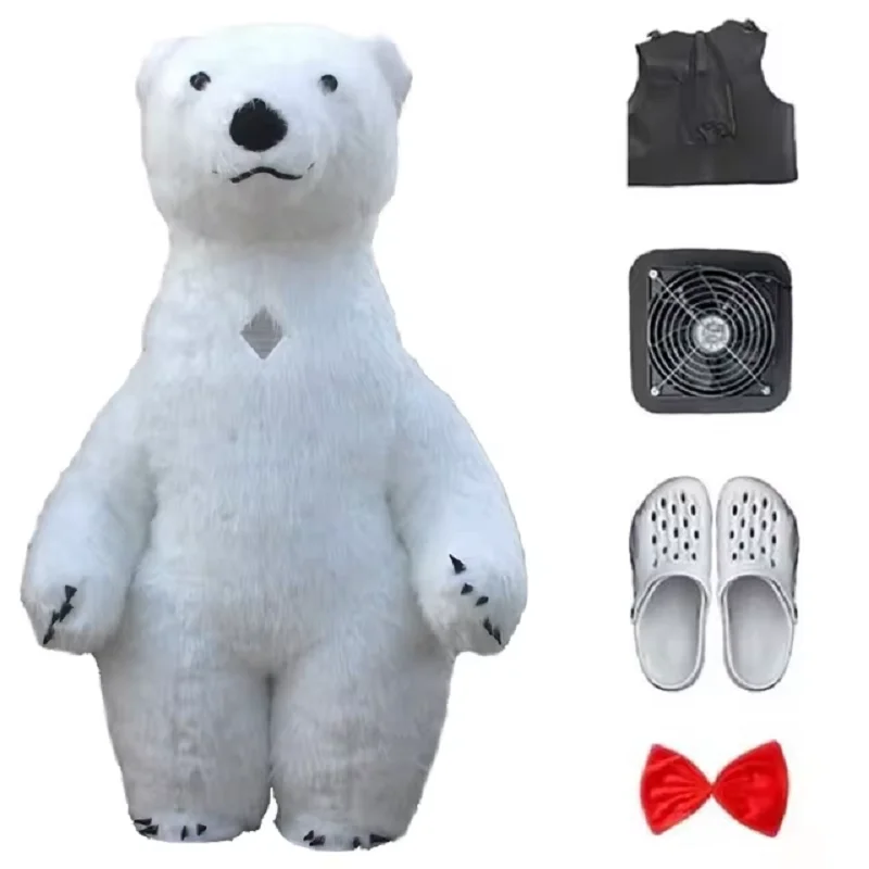 thumbnail image 1 of Disfraz inflable de mascota oso polar panda gigante de 2,6 m, muñeco de oso de peluche divertido para la calle, ropa de mascota para cosplay de Halloween, 1 of 5