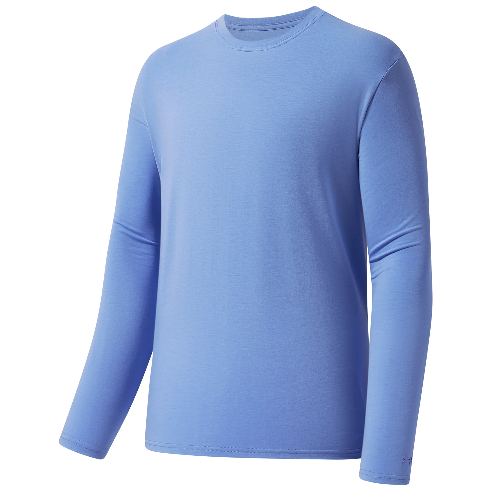 BASSDASH Men Cotton Blend Long Sleeve Fishing Shirt UV Sun Protection Casual Performance Tee UPF 50+