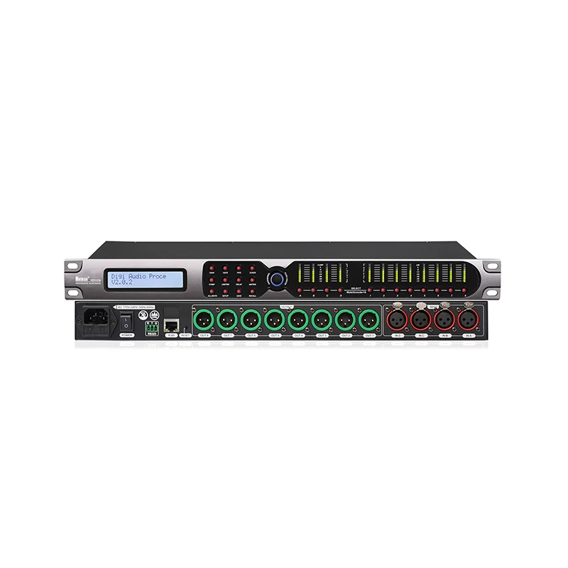 

NUOXUN AD408 Speaker management system digital audio processor 4 in 8 out audio DSP equalizer bass sound processor audio
