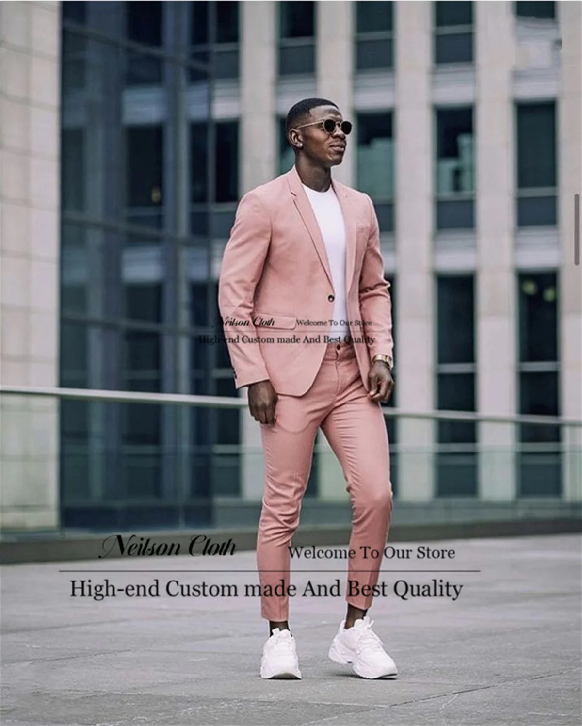 

Formal One Button Male Prom Blazers Notched Lapel Men Suits 2 Pieces Sets Groom Wedding Tuxedos Business Slim Fit Costume Homme